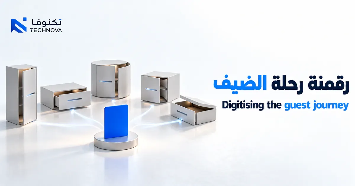 Connected digital touchpoints representing the hotel guest journey
