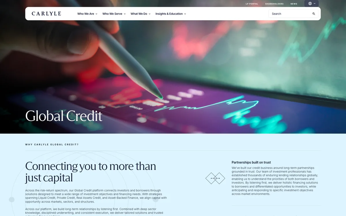 Carlyle global credit page: the credit platform's positioning