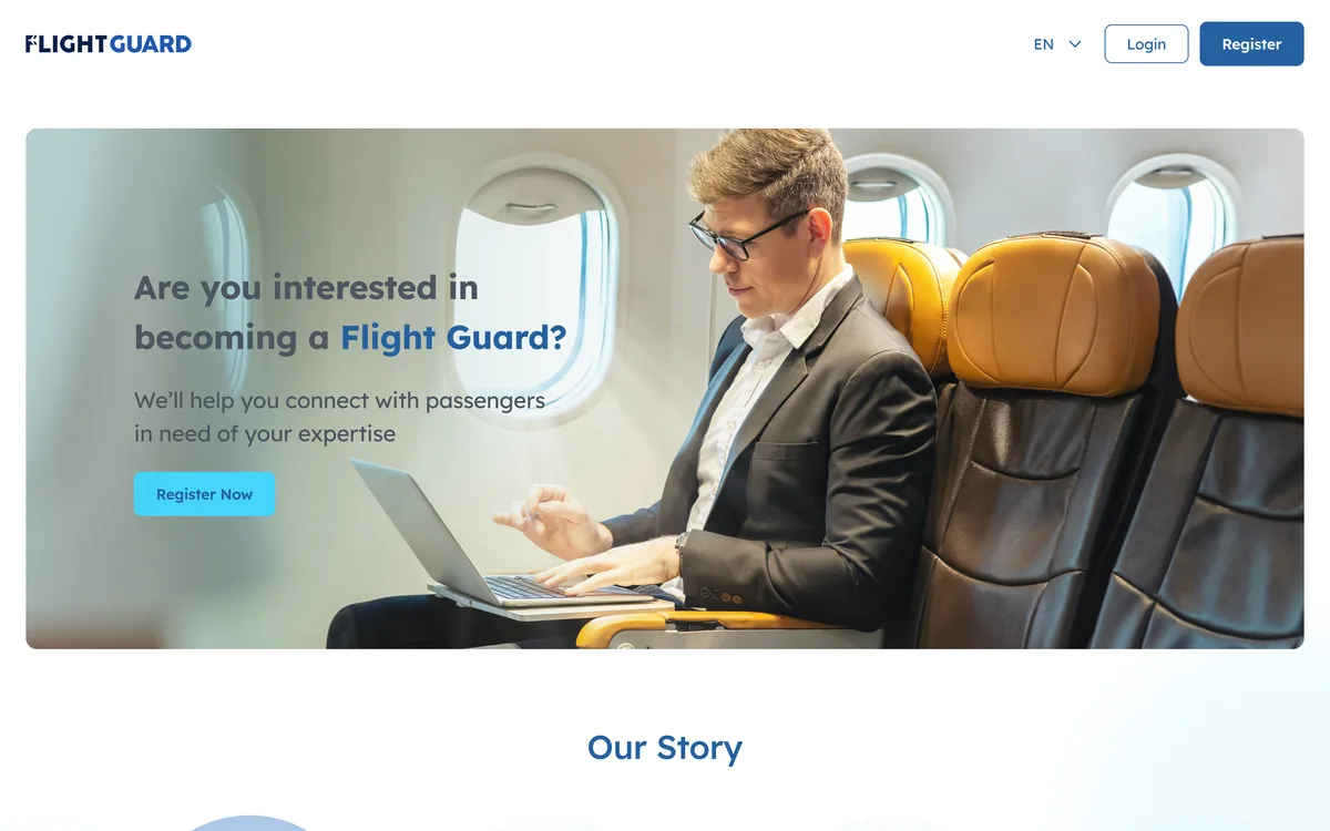 FlightGuard story page: how the service came about